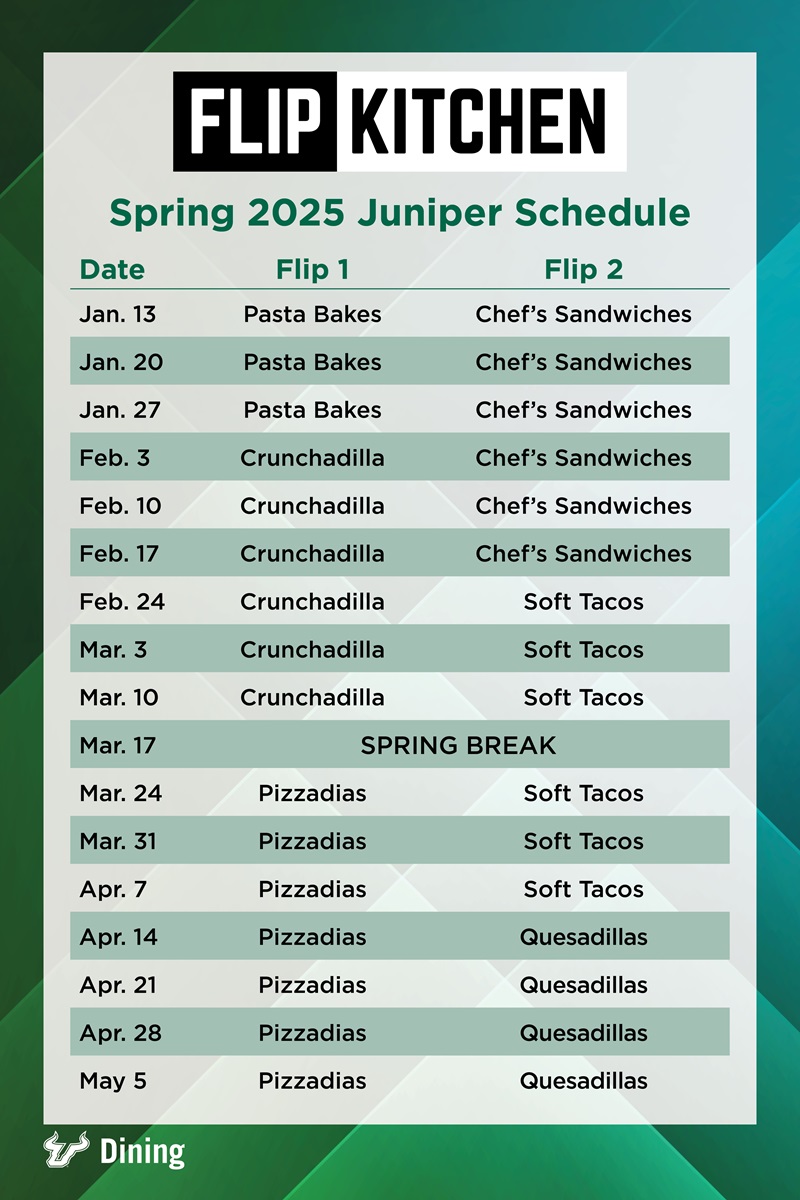 Juniper Flip Schedule
